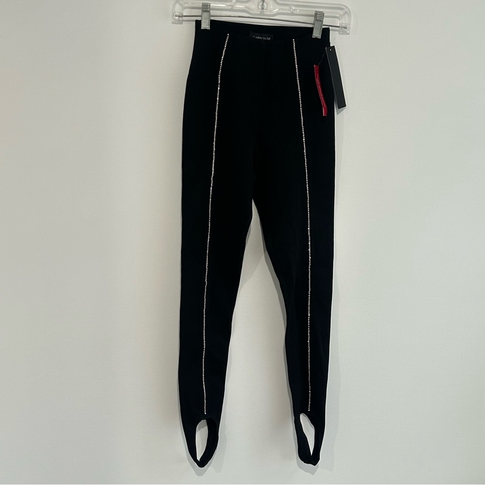 NWT carbon38 Stirrup Legging with Rhinestone Trim - Black size xs - Picture 2 of 14